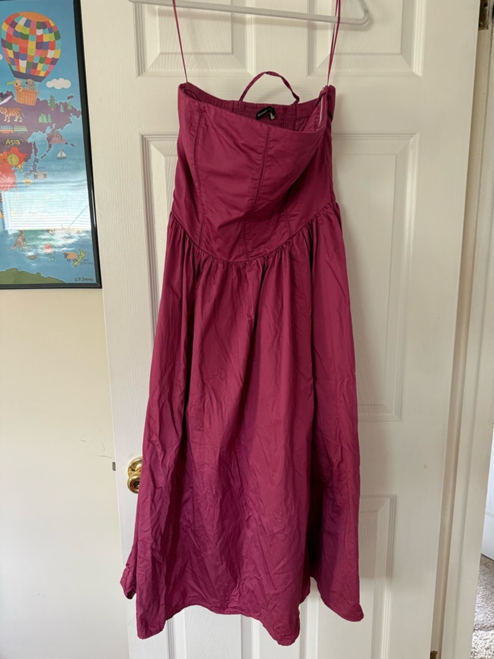 Washed Never Worn Bra Free Abercrombie & Fitch Magenta Maxi Dress